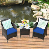3 Pcs Outdoor Rattan Wicker Furniture Set