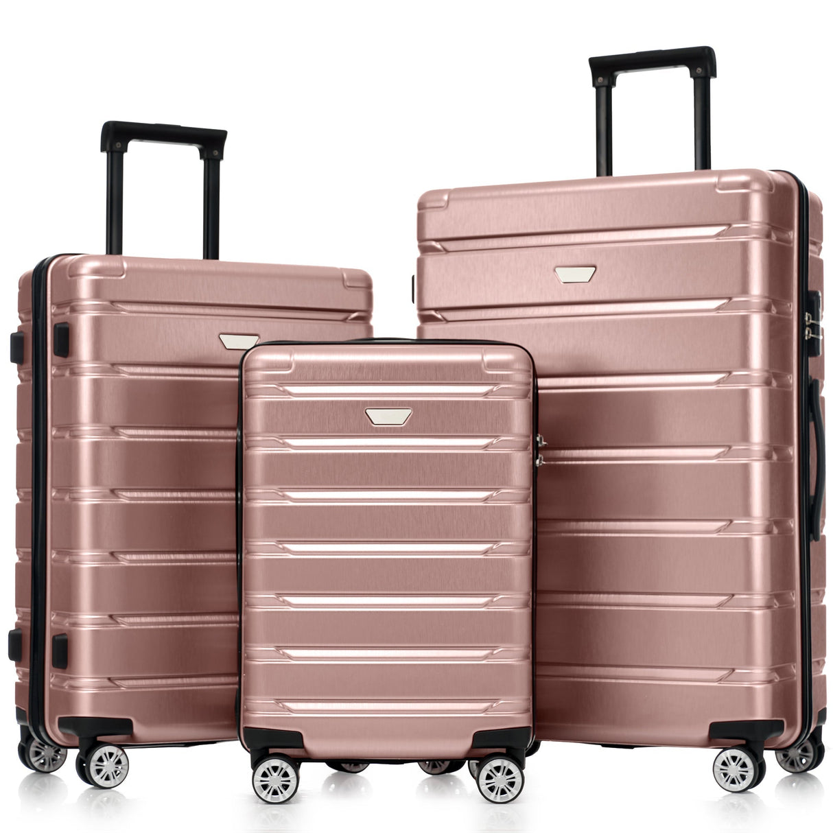 Hardshell Luggage Set 3 Piece, Durable ABS+PC Travel Suitcase with