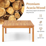 35.5 Inches Patio Solid Acacia Wood Coffee Table Side Table