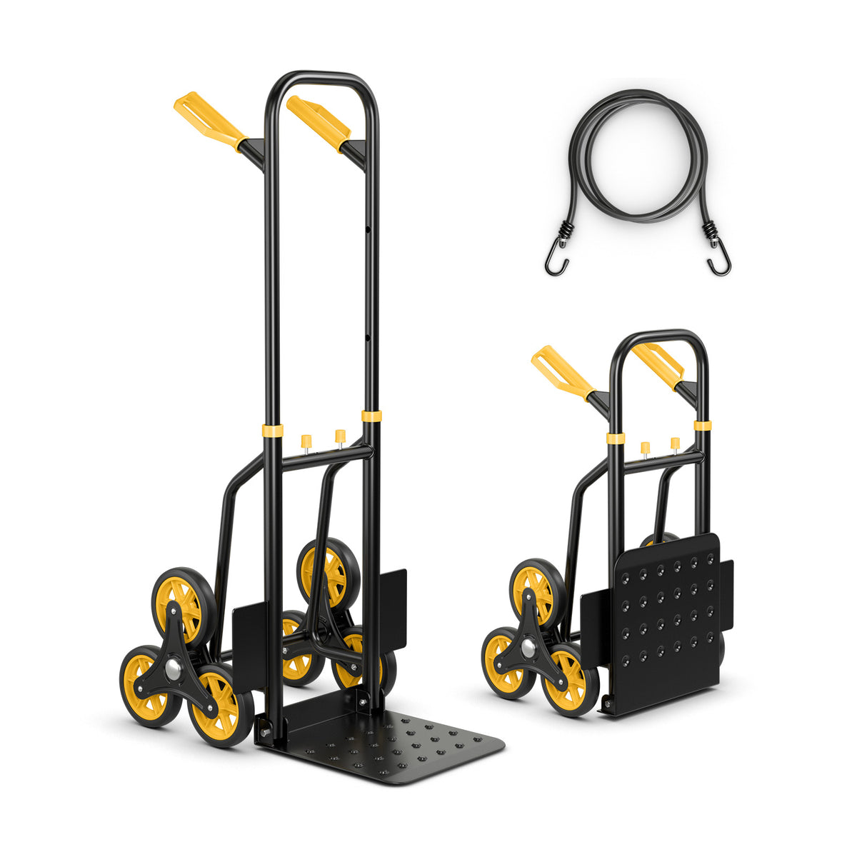 350 Lbs Capacity Stair Climber Hand Truck with Telescoping Handle-Black