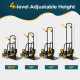 350 Lbs Capacity Stair Climber Hand Truck with Telescoping Handle-Black