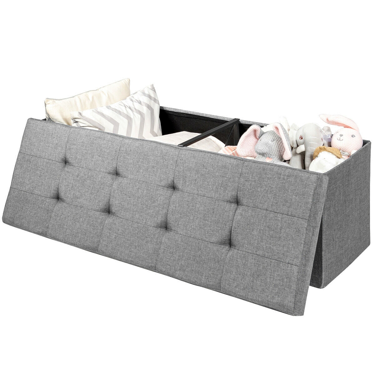 Fabric Folding Storage with Divider Bed End Bench