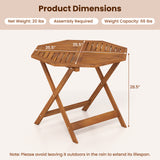 35.5 Inch Solid Wood Patio Dining Table Octagon Table with 1.97 Inch Umbrella Hole