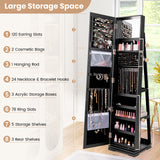 360Â° Rotatable 2-in-1 Lockable Jewelry Cabinet with Full-Length Mirror