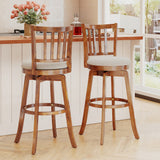 360Â° Rotating Counter Height Chairs Set of 4 with Backrest and Upholstered Seat-29/Seat-24 inches