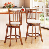 360Â° Rotating Counter Height Chairs Set of 4 with Backrest and Upholstered Seat-29/Seat-24 inches