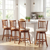 360Â° Rotating Counter Height Chairs Set of 4 with Backrest and Upholstered Seat-29/Seat-24 inches