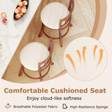 360Â° Rotating Counter Height Chairs Set of 4 with Backrest and Upholstered Seat-29/Seat-24 inches