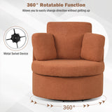 360Â° Swivel Accent Chair with Half Moon Storage Ottoman
