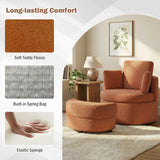 360Â° Swivel Accent Chair with Half Moon Storage Ottoman