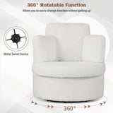 360Â° Swivel Accent Chair with Half Moon Storage Ottoman