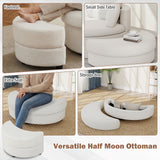 360Â° Swivel Accent Chair with Half Moon Storage Ottoman