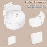 360Â° Swivel Accent Chair with Half Moon Storage Ottoman