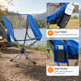 360Â° Swivel Camping Chair with Cup Holder and Side Pocket for Beach Support 300 LBS