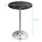 360Â° Swivel Cocktail Pub Table with Sliver Leg and Base-Black