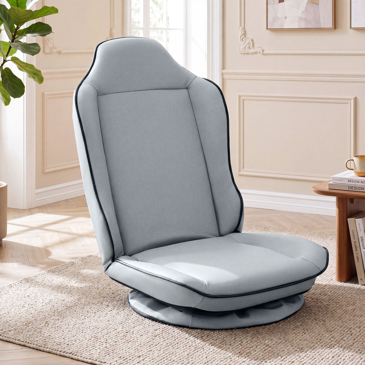360Â° Swivel Floor Gaming Chair with 5-Level Adjustable Backrest
