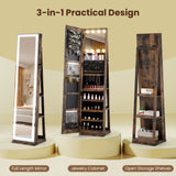 360Â° Swivel Freestanding Jewelry Cabinet with Lighted Full Length Mirror