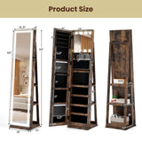 360Â° Swivel Freestanding Jewelry Cabinet with Lighted Full Length Mirror