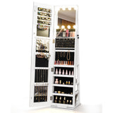 360° Swivel Freestanding Jewelry Cabinet with Lighted Full Length Mirror