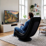 360Â° Swivel Gaming Chair with 4 Adjustable Position-Black and Gray