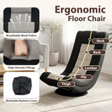 360Â° Swivel Gaming Chair with 4 Adjustable Position-Black and Gray