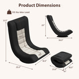 360Â° Swivel Gaming Chair with 4 Adjustable Position-Black and Gray