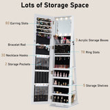 360° Swivel Jewelry Cabinet with Full Length Mirror