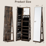 360° Swivel Jewelry Cabinet with Full Length Mirror