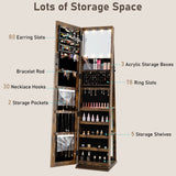 360° Swivel Jewelry Cabinet with Full Length Mirror