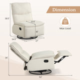 360Â° Swivel Rocking Chair with Cushioned Back for Living Room