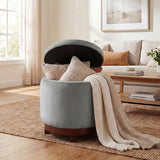360Â° Swivel Velvet Foot Rest with Hidden Storage for Living Room
