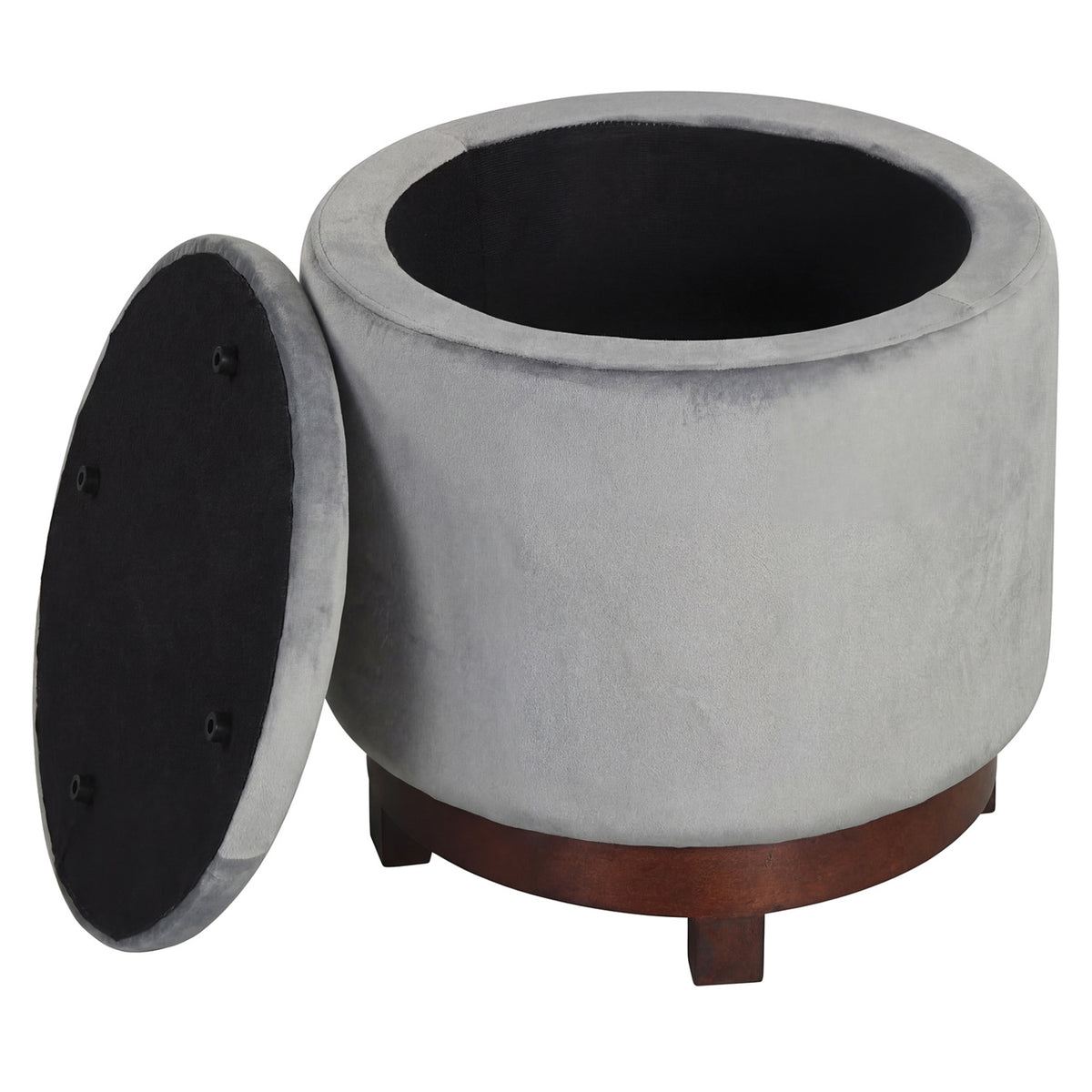 360Â° Swivel Velvet Foot Rest with Hidden Storage for Living Room