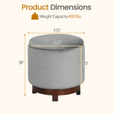 360Â° Swivel Velvet Foot Rest with Hidden Storage for Living Room