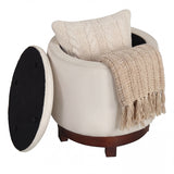 360Â° Swivel Velvet Foot Rest with Hidden Storage for Living Room