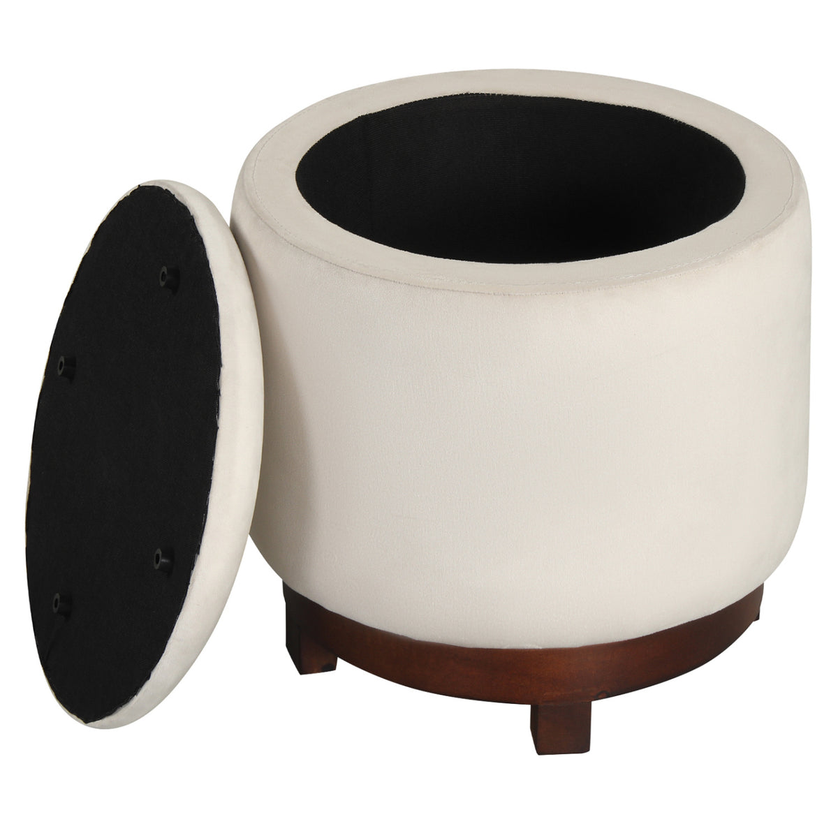 360Â° Swivel Velvet Foot Rest with Hidden Storage for Living Room