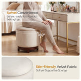 360Â° Swivel Velvet Foot Rest with Hidden Storage for Living Room