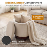 360Â° Swivel Velvet Foot Rest with Hidden Storage for Living Room