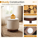 360Â° Swivel Velvet Foot Rest with Hidden Storage for Living Room