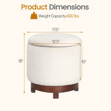 360Â° Swivel Velvet Foot Rest with Hidden Storage for Living Room