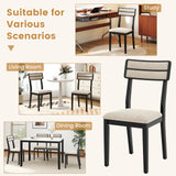 Modern Dining Chairs Set of 2 with Tilt Backrest for Dining Room-Black