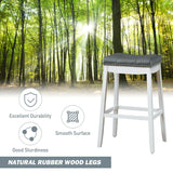 29âSet of 2 Nailhead Saddle Bar Stools-White