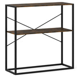36" Console Table 2-Tier Entryway Table with Wooden Open Shelves and Metal Frame