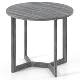 36 Inch Round Wood Dining Table for 2-4 People with Wing-shaped Pedestal Base