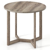 36 Inch Round Wood Dining Table for 2-4 People with Wing-shaped Pedestal Base