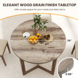 36 Inch Round Wood Dining Table for 2-4 People with Wing-shaped Pedestal Base