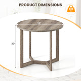 36 Inch Round Wood Dining Table for 2-4 People with Wing-shaped Pedestal Base