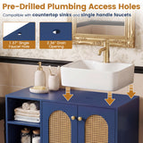 36 Inch Under Sink Cabinet Boho for Vessel Sinks and Single-Handle Faucets-Navy