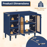 36 Inch Under Sink Cabinet Boho for Vessel Sinks and Single-Handle Faucets-Navy