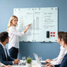 36 x 24 Inches Glass Whiteboard with Eraser and Removable Tray