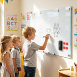 36 x 24 Inches Glass Whiteboard with Eraser and Removable Tray